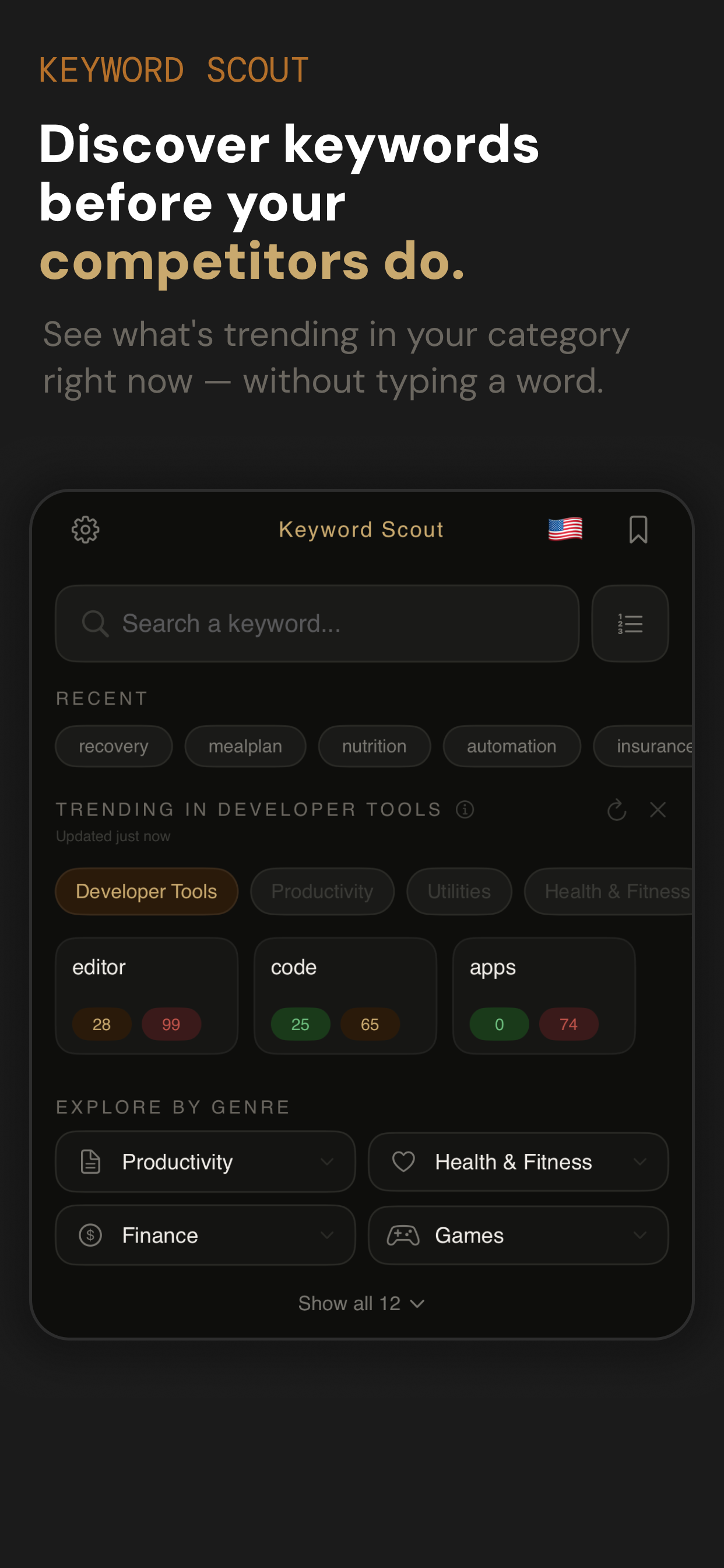 Keyword Scout app screenshot