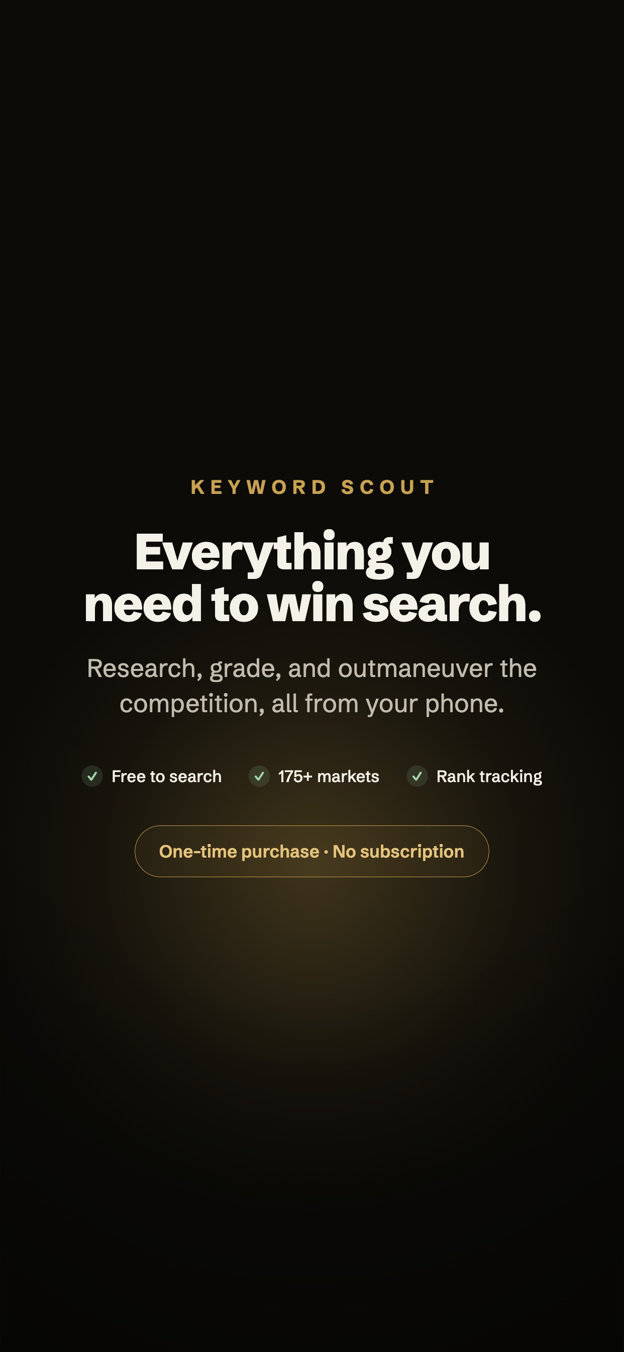 Keyword Scout — one-time purchase, no subscription